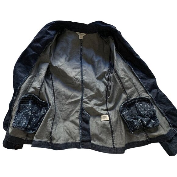 Sundance Women's Size 6 Blue Denim Cotton Tania Blazer Jacket One Button - Picture 9 of 14